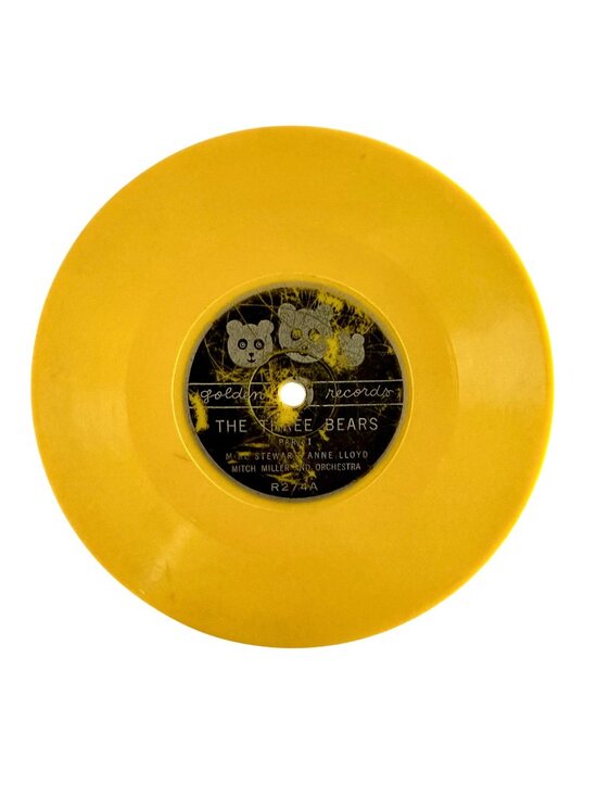 Golden Records Other - Vintage Golden Records Three Bears Yellow Plastic Children Record Decor 1950s